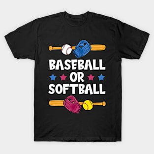 Baseball Or Softball, Gender Reveal Gift, Softball Design T-Shirt